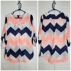 Rue21 Semi-Sheer Blouse - Large